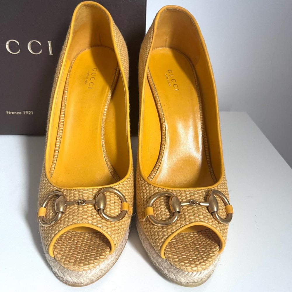 AUTHENTIC GUCCI HORSEBIT WEDGES - Picture 6 of 15